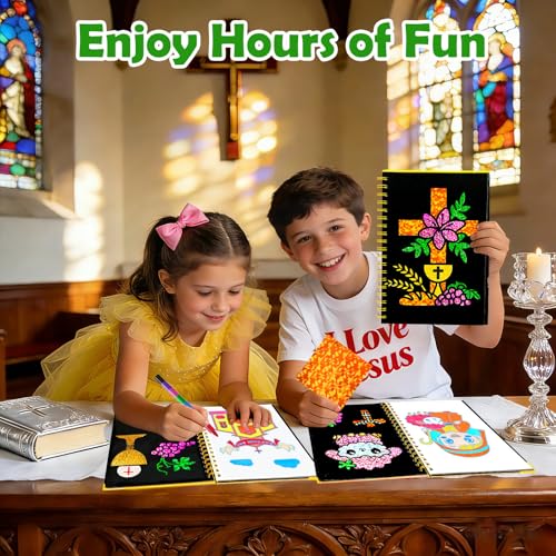 Image of FUNNYB&G Mess-Free Foil Art Craft for Kids Ages 4-10, Kids Birthday Gift