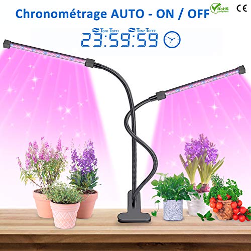 MOREASE Lampe de Croissance pour Plantes,【2019 Nouvelle Version】Chronométrage AUTO - ON/OFF, pour les Plantations en Intérieur