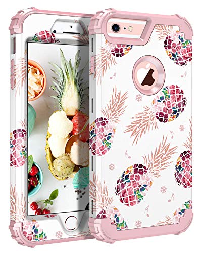 Pandawell Compatible iPhone 6s Case iPhone 6 Case Floral 3 in 1 Heavy