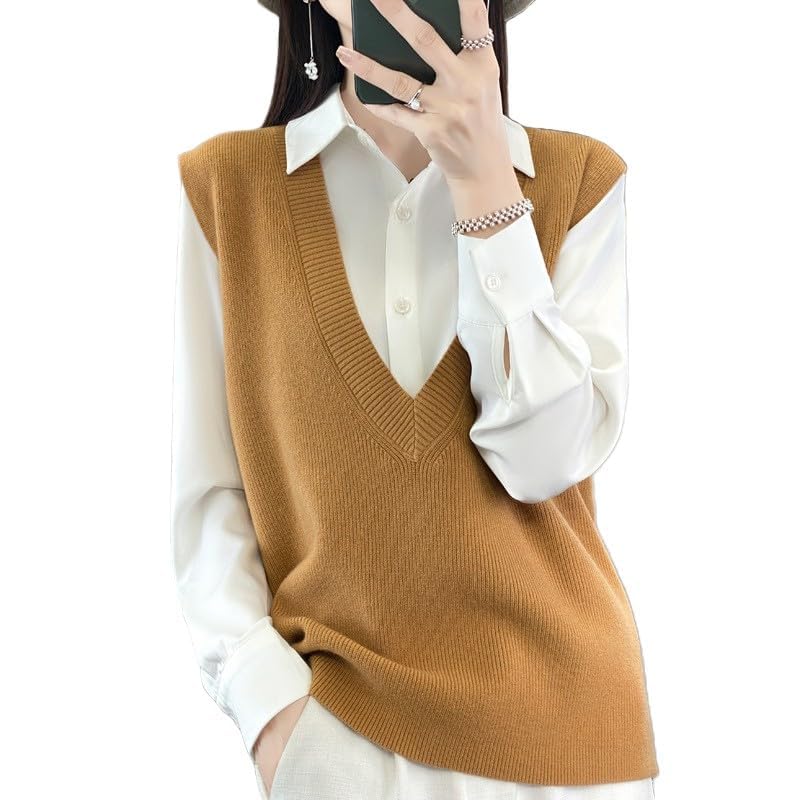 Womens Deep V Neck Sweater Vest Casual Knitted Tank Tops Sleeveless Sweater Ribbed Pullover Knitwear3