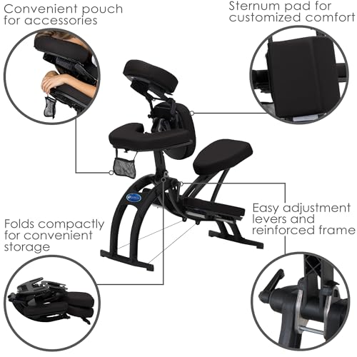Image of EARTHLITE Portable Massage Chair AVILA II - Premium Folding Spa /Massage /Tattoo Chair incl. Rolling Carry Case