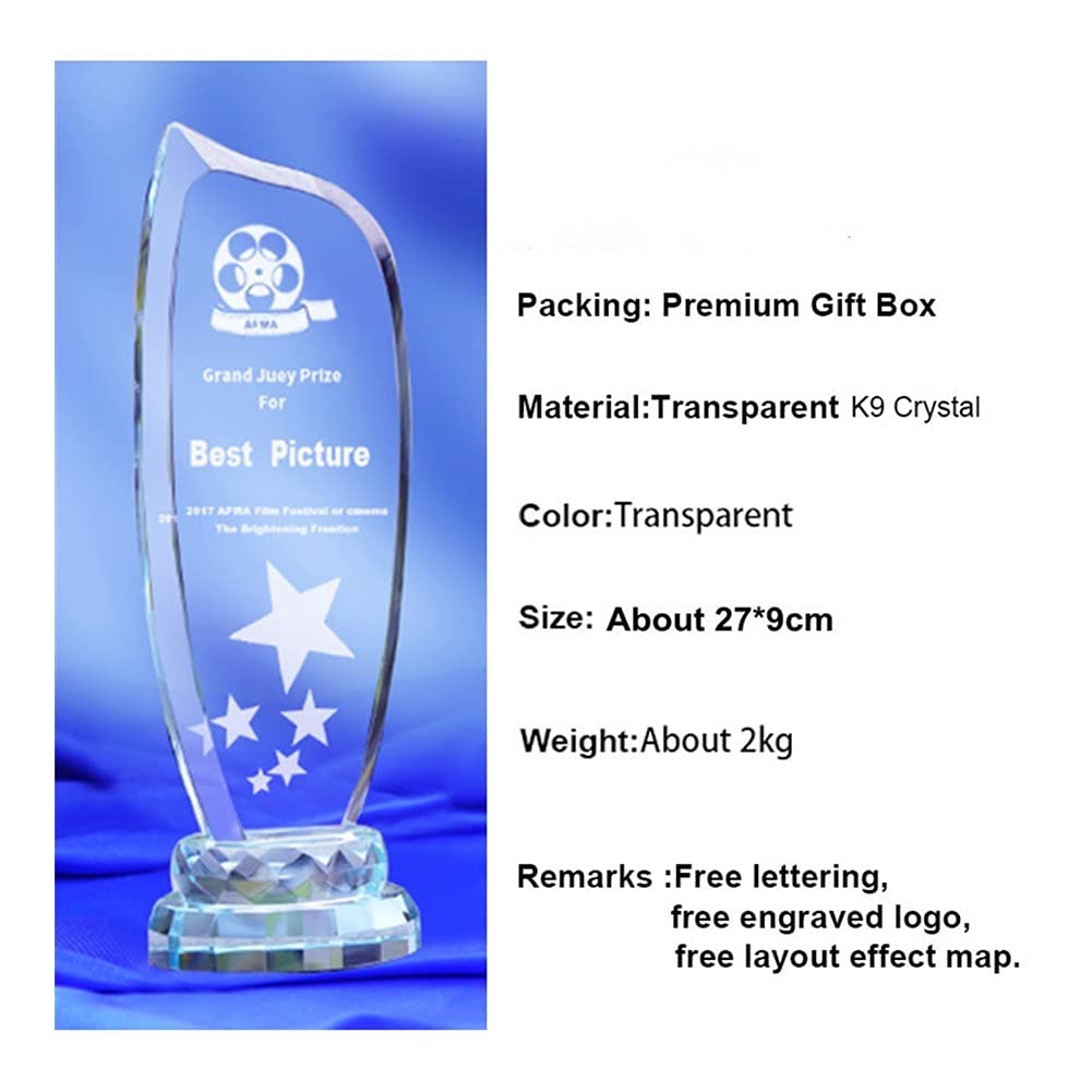 For la K9 Trofeo de Cristal Grabado o Palabras Copa de la Liga Copa de Premio de Cristal for el Ganador de la Competencia Deportiva Premio de campeón de Recuerdos Inicio Colecciones