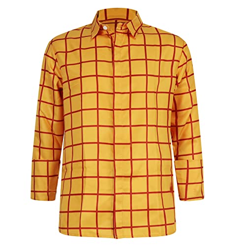 EDAUWAE Chemise Woody pour homme – Costume d'Halloween à manches longues boutonné – Chemise décontractée pour homme – Taille 3XL