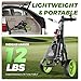 Alllion Golf Push Cart 3 Wheel, Golf Cart Foldable, Multiple Functions Golf Bag Cart for All Ages with Adjustable Handle - Lightweight & Easy Fold Design for Easy Transportation - 12lbs - Green