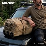 Mil-Tec Kampftrageseesack mit Rollen (118L Volumen) • Große Reisetasche mit 3 Rollen & Rucksackfunktion • Ideal als Rucksack Trolley, Seesack, Einsatztasche, Camping- oder Sporttasche • Coyote