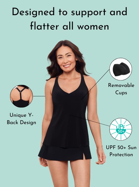 Aqua Green Women's Standard Y-Back Tankini Top4