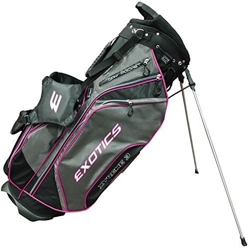Tour Edge Men's Exotics Xtreme3 Stand Bag, Black/Charcoal/Melon