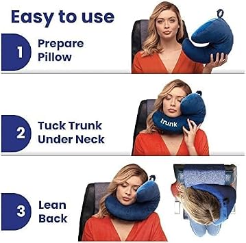 J-Pillow Travel Pillow + Carry Bag, (No Scarf) - Chin & Neck Support in Any Sitting Position, Travel Pillow for Aeroplane - (Blue)