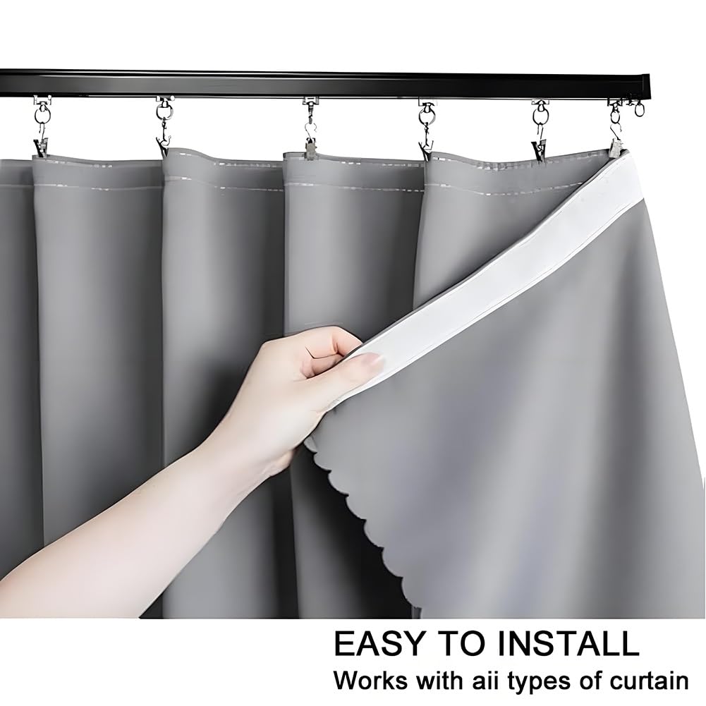 Aluminiowy karnisz sufitowy, 430 cm, Robusto Binario, do zasłon zewnętrznych, regulowany, 50, 400 cm, idealny do przegród (biały)