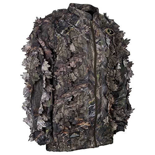 North Mountain Gear Mossy Oak Camouflage Hunting Jacket - Full Zip - Lightweight - Breathable - 3D Leafy Camo2
