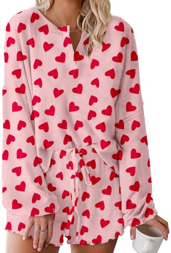 Image of Roshop Halloween Pajama Women's Pumpkin Matching Top & Shorts Loungewear Set