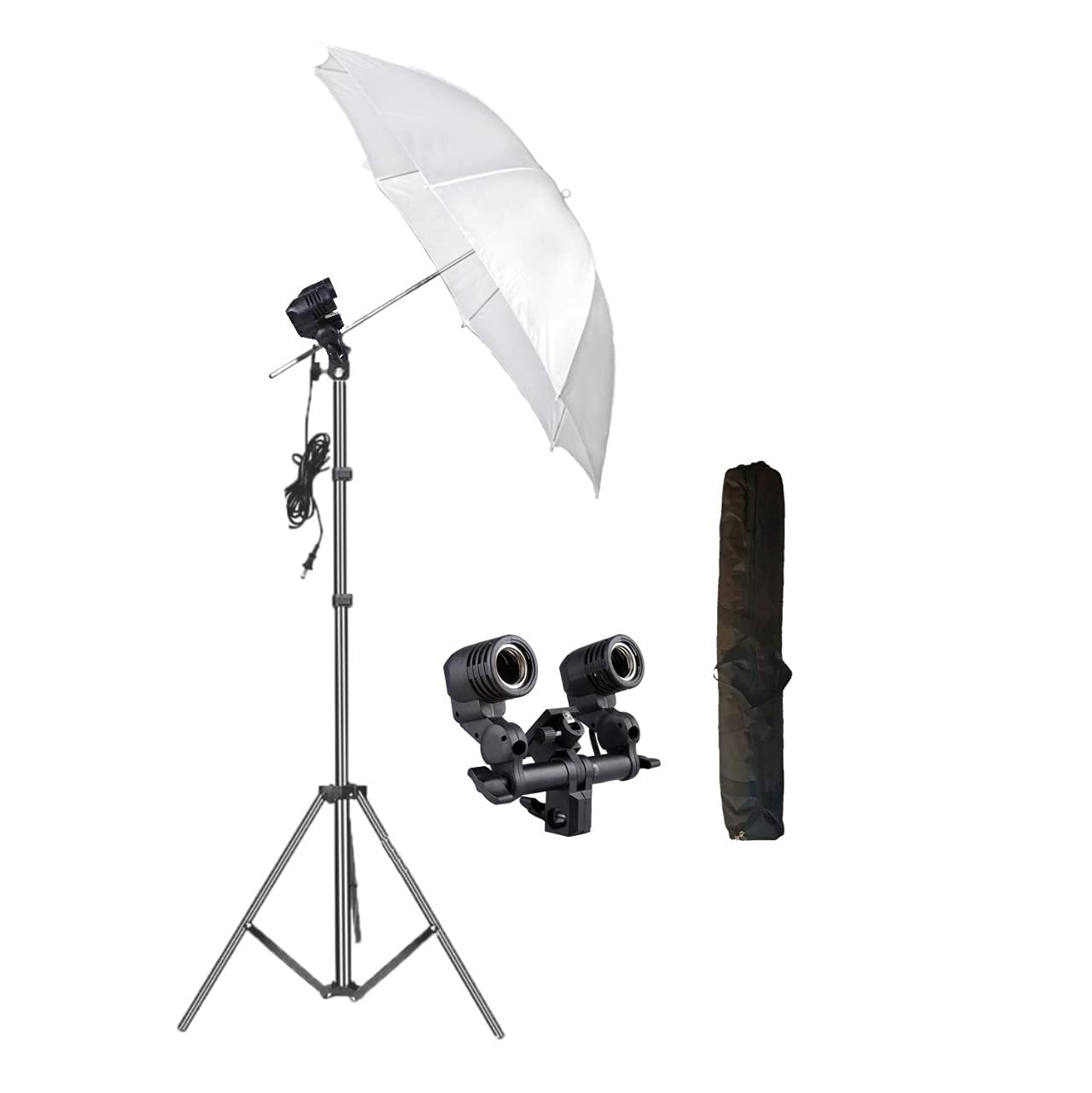 HIFFIN E27 Studio Double Holder KIT Umbrella White + Studio Light Stand 9 FT+ Umbrella and Double Holder KIT Mark I WOB (1 x Double Holder | 1 x Light Stand 9 feet | 1 x Umbrella | 1 x Bag)-image-36
