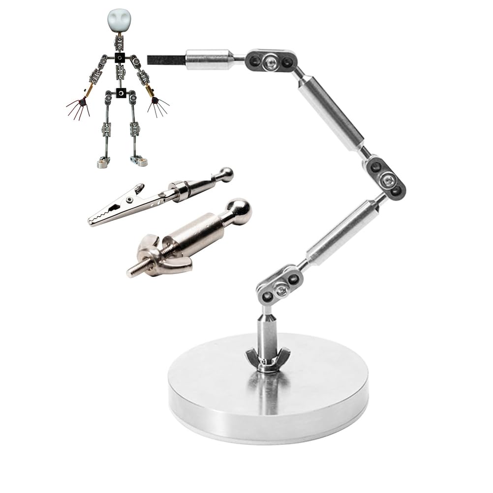 Zestawy do animacji poklatkowej, ramię z metalowymi szkieletami figurek marionetek DIY do ruchu przegubowego, narzędzie do obsługi twornika dla hobbystów i studiów z 3 złączami