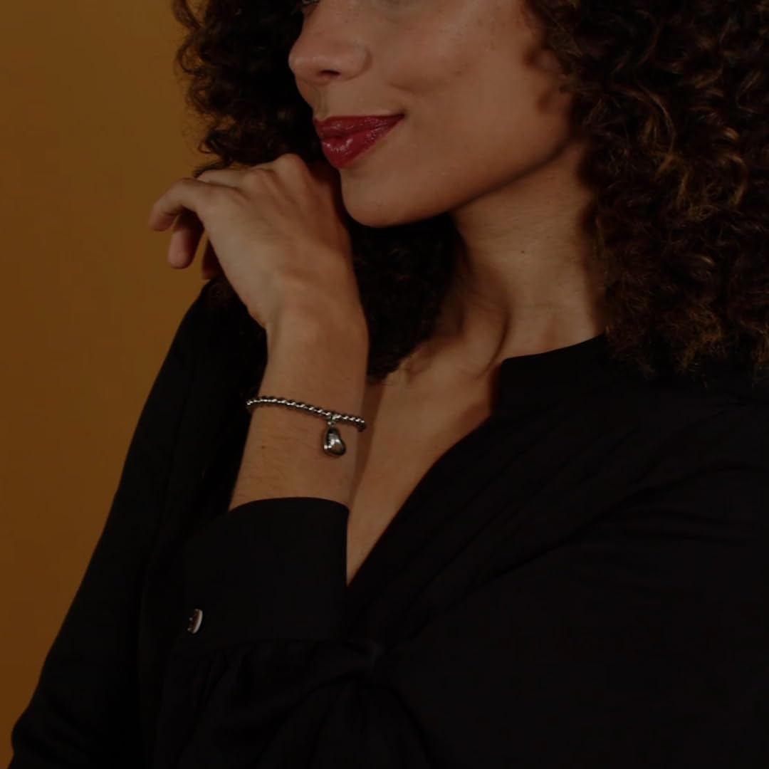 BOSS Jewelry Armband mit Schmuckperlen für Damen Kollektion HONEY HEART BEADS aus Edelstahl mit einem Herzförmigen Anhänger - Erhältlich aus Silber oder Gold