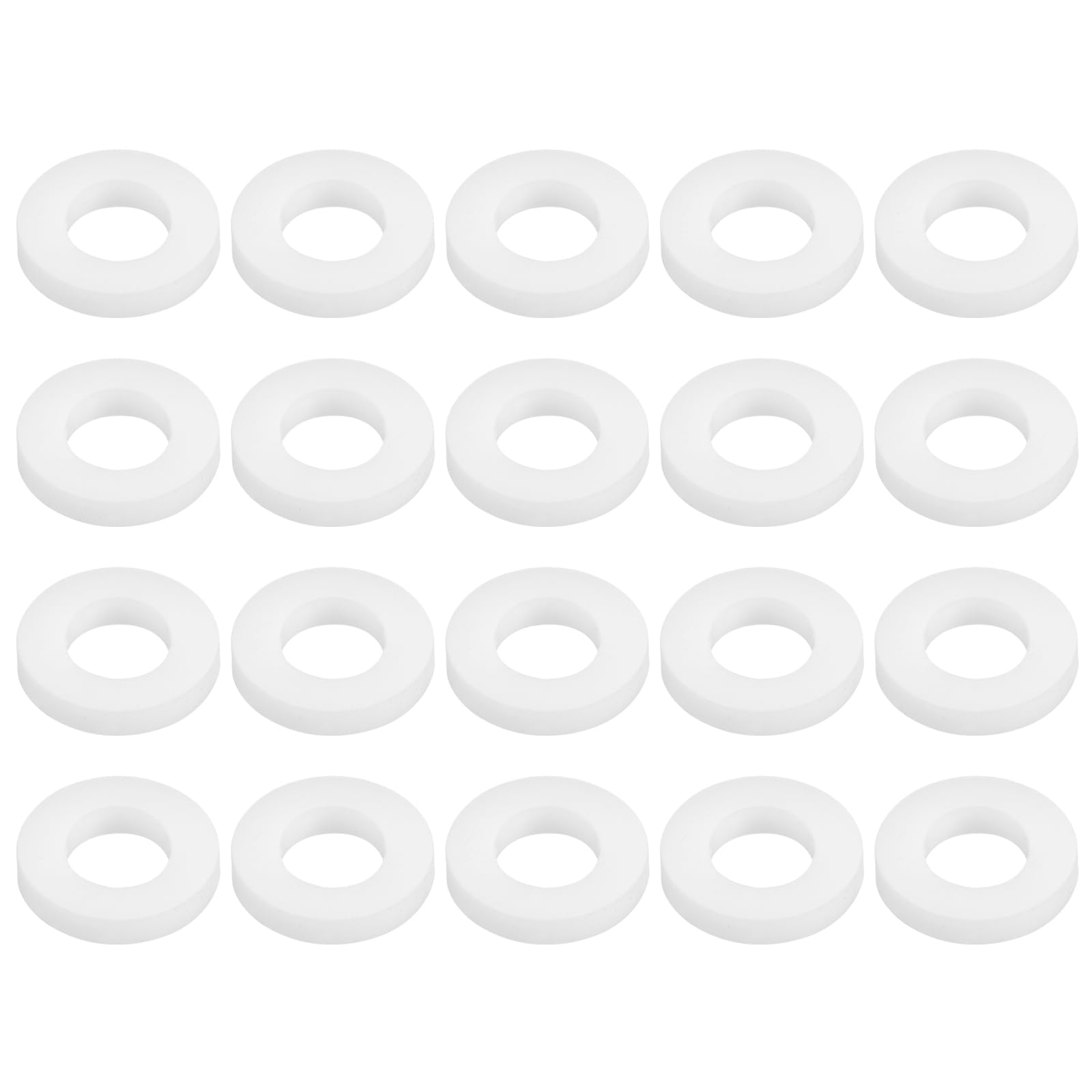 PATIKIL M6 PTFE Flat Washer, 32 Pcs 6mm ID 12mm OD 2mm Thick O-Ring Sealing Gasket Spacer for Fasten Screws Flanges Faucet Pipe Valves, White — image 1