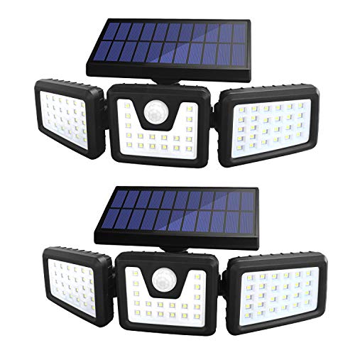 Solar Lights Outdoor, SONATA 3 Adjustable Heads Solar Powered Outdoor Lights, 800LM 6000K