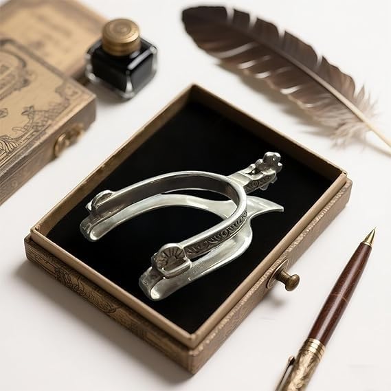 Vintage Western Spur Silver Money Clip,Silver Metal Spur Cash Carrier,Western Themed Metal Cash Clip Bill Holder, Horse Rider Accessory Gifts for Men, Father2