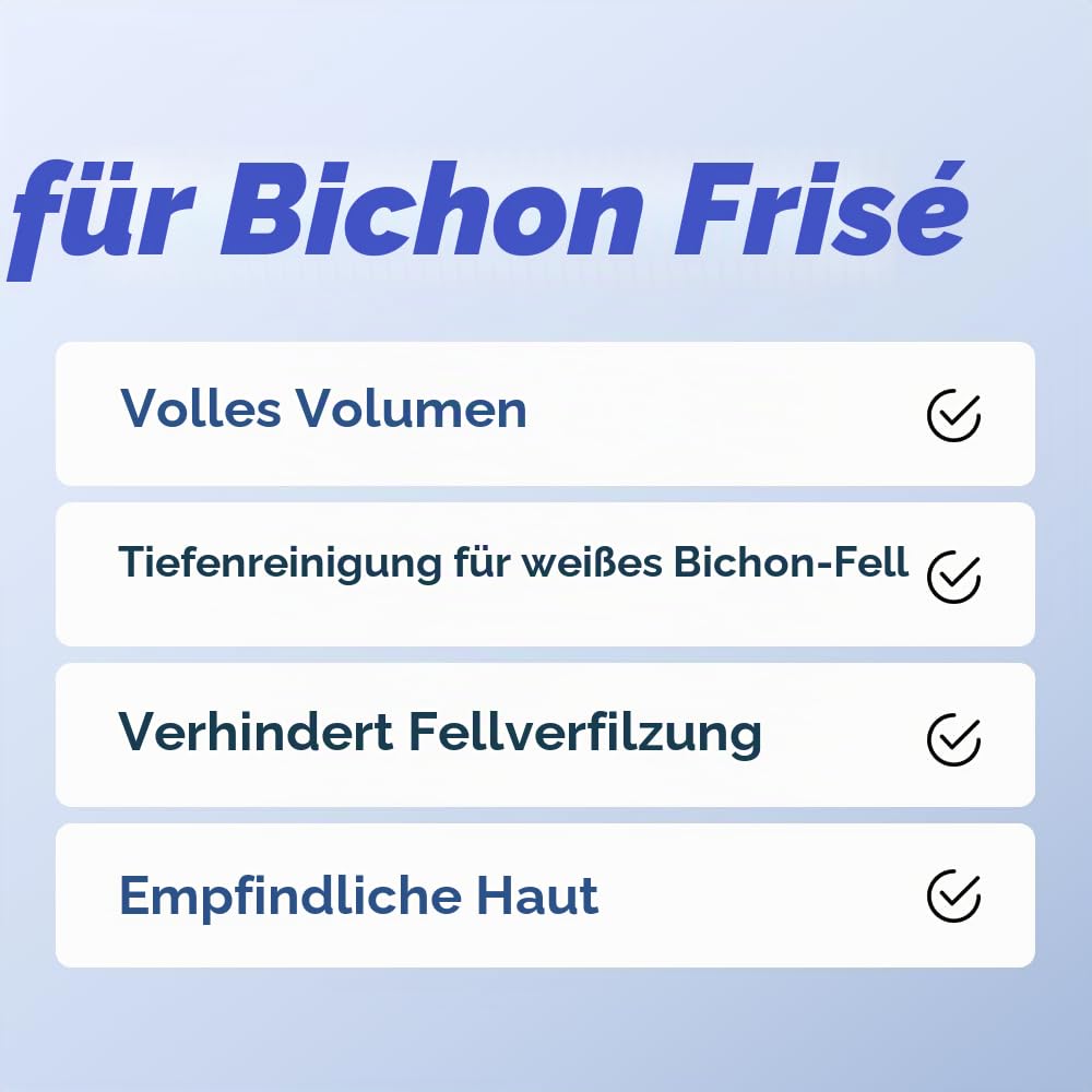 HYPONIC Shampoo for Bichon Frise - Hypoallergenes, rassespezifisches Shampoo für Bichon Frisé für volles Volumen, gründliche Reinigung und Haareleastizität (500ml)