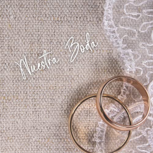 Libro de firmas y huellas para bodas: Libro de invitados personalizado para dejar recuerdos a los novios - Idea de regalo o detalle de boda original para la pareja. Español