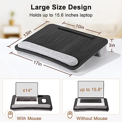 image for HAMITOR Lap Desk Laptop Bed Table: Fits up to 15.6 inch Laptop Compute