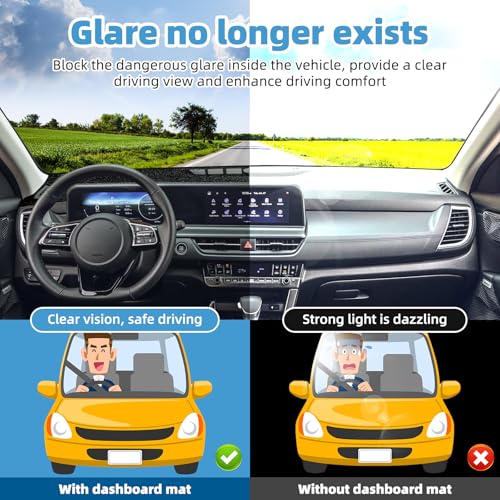 Image of Dash Cover Mat for KIA Seltos 2024 2025 Accessories Non-Slip Dashboard Cover Mat Sunshade UV Rays Protector Interior Accessories(Not fit HUD, Not fit 2026)