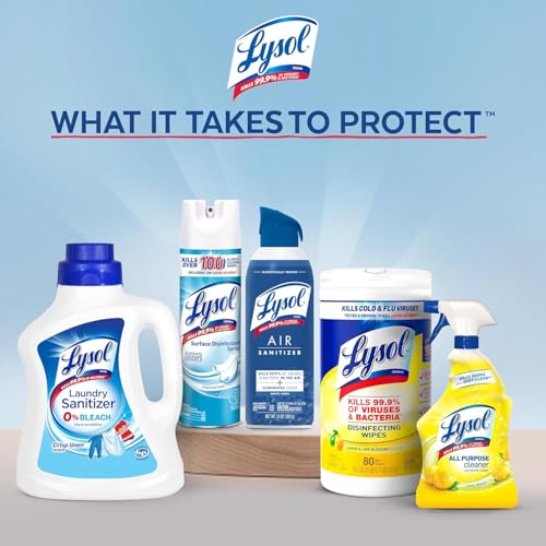 Image of Lysol Disinfectant Laundry Sanitizer, Laundry Detergent Additive, Color Safe Bleach Alternative, Laundry Odor Eliminator, Kills Bacteria & Viruses, Crisp Linen Scent, 40 fl oz (pack of 4)