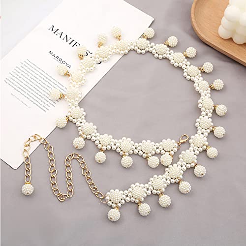 Fashion Imitation Pearl Belt, Dress Belt, Belly Dance Waist Decoration for Women Wedding Party Girl Waist Chain3