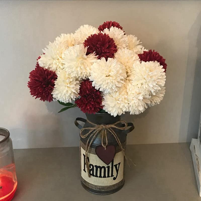 Amazon｜Worldoor 10個 フェイクボール 菊の花束 赤い花 ホーム