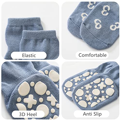 Baby Non Slip Socks Toddler Non-Skid Ankle Socks with Grips Anti-Slip Crew Cotton Floor Socks Girls Boys4
