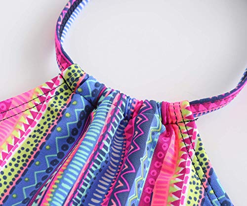 Image of Girls Two Piece Bikini Swimsuits Striped Ruffle Swimwear Falbala Bathing Suit Set