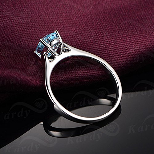 Kardy Unique Promise Wedding Natural Sea Blue Gemstone Aquamarine 14K White Gold Engagement Wedding For Women Ring Set #TOP6