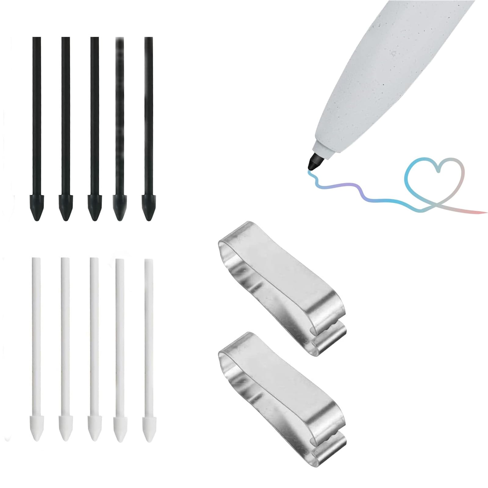 Khazna 10Pcs Marker Pen Tips Replacement Fits for Remarkable 2 Maker Stylus Pen Ballpoint Smooth Note Taking Fine Backup Nibs