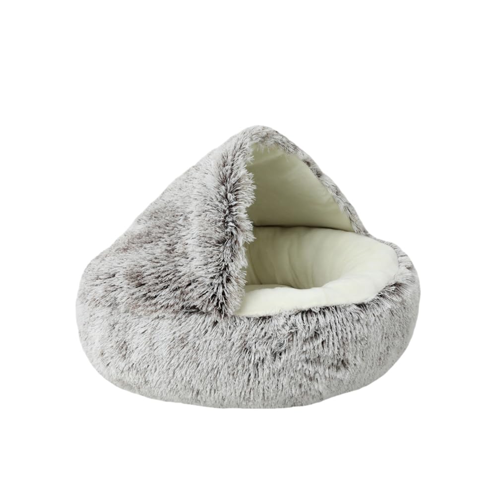 DOTBUY-SHOP Large Dog Bed Washable, Soft Comfy Cat Bed Felt Donut Dog Bed, Pet Bed With Slip-Resistant Bottom, Orthopedic Dog Beds Gift for Small Dogs and Cats (XL-80cm,Coffee Short)