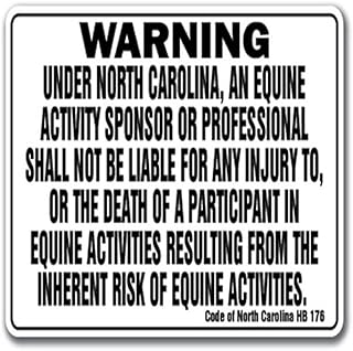 NORTH CAROLINA Equine Sign activity liability warning statute horse barn stable