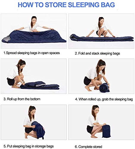 Image of IRIS Sleeping Bag Envelop 3 Season Ultra Light Portable Waterproof Comfort for Camping, Backpack & Outdoor