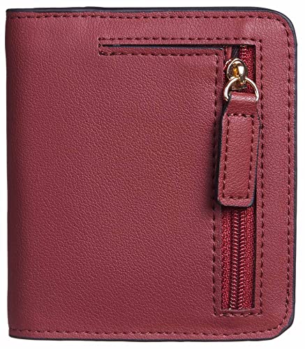 Image of Gostwo Small Wallet for Women, Slim Bifold Credit Card Holder, Compact RFID Blocking Cash Wallet, Billfolds Thin Leather Zipper Pocket, Mini Wallet Gift for Ladies Teen Girls Travel with ID Window