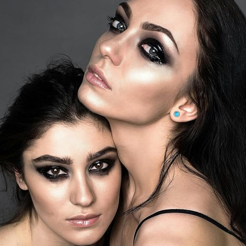 Flat Back Earrings for Women, G23 Titanium Hypoallergenic Onyx Earrings, Stone Flat Back Studs Earring for Multiple Piercings Flatback Earring Sensitive Ears4