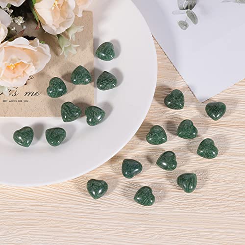 Nupuyai 12pcs African Green Jade Crystal Heart Love Palm Worry Stone for Chakra Healing Carved Stone for Home Decoration 1.5cm - Image 3