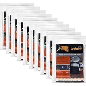 10 Piece Painter Plastic Drop Cloths Sheet,Waterproof Anti-dust Cover,9×12 Feet Disposable Tarp for Painting for Couch/Furniture Cover