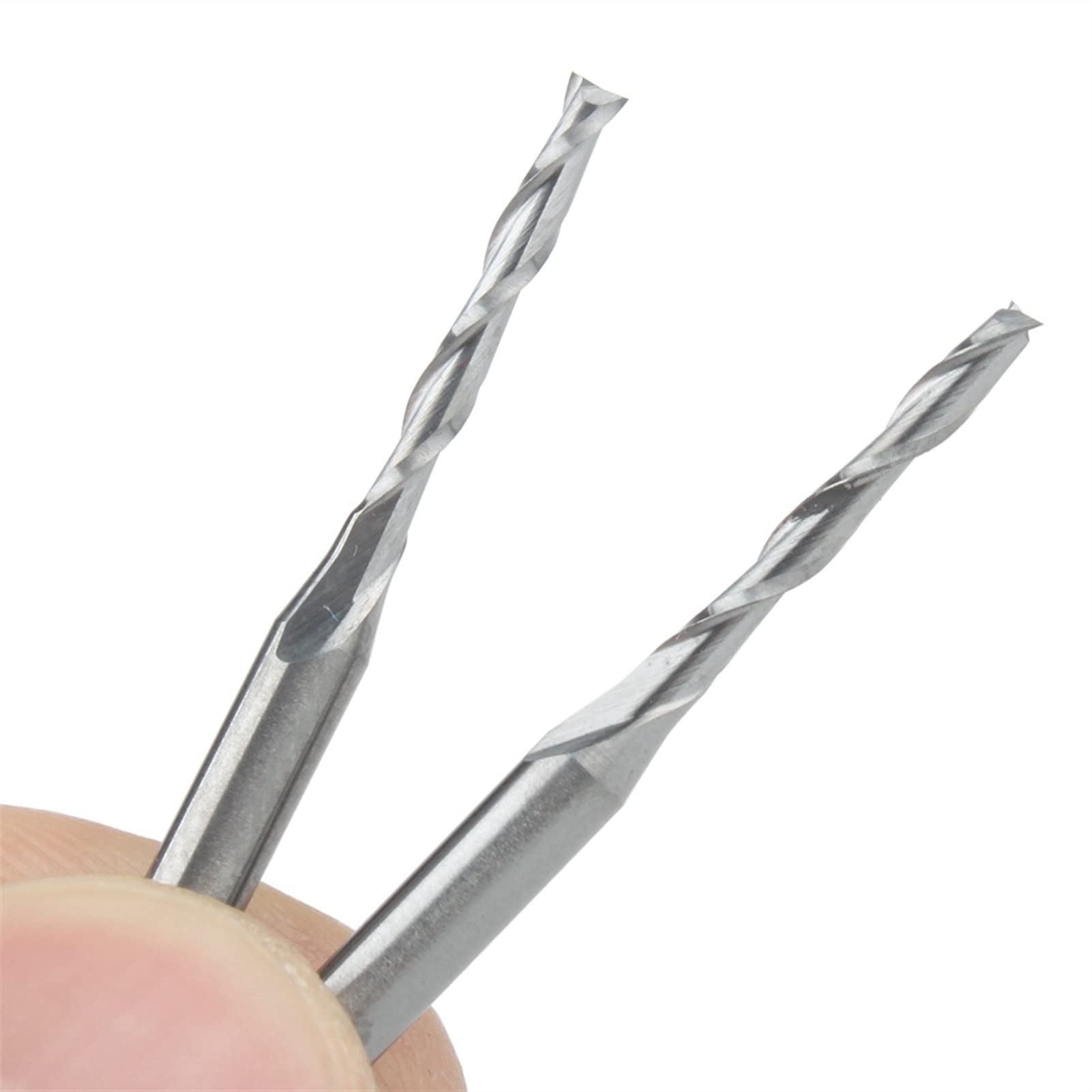 BERWENNY 10pcs 3.175/2/15mm CNC Double Flutes End Milling Cutter Router Bit Cutting Tools