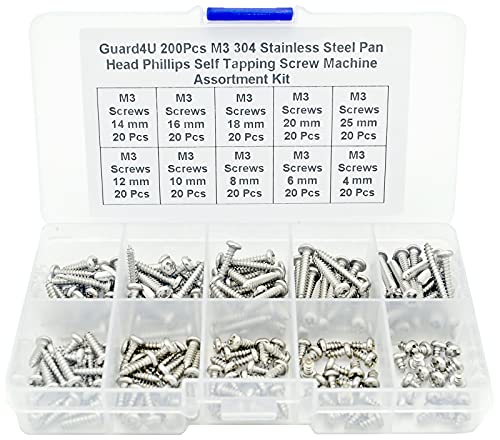 Kit 200 Tornillos Autorroscantes M3 Acero Inoxidable Phillips miniatura 1