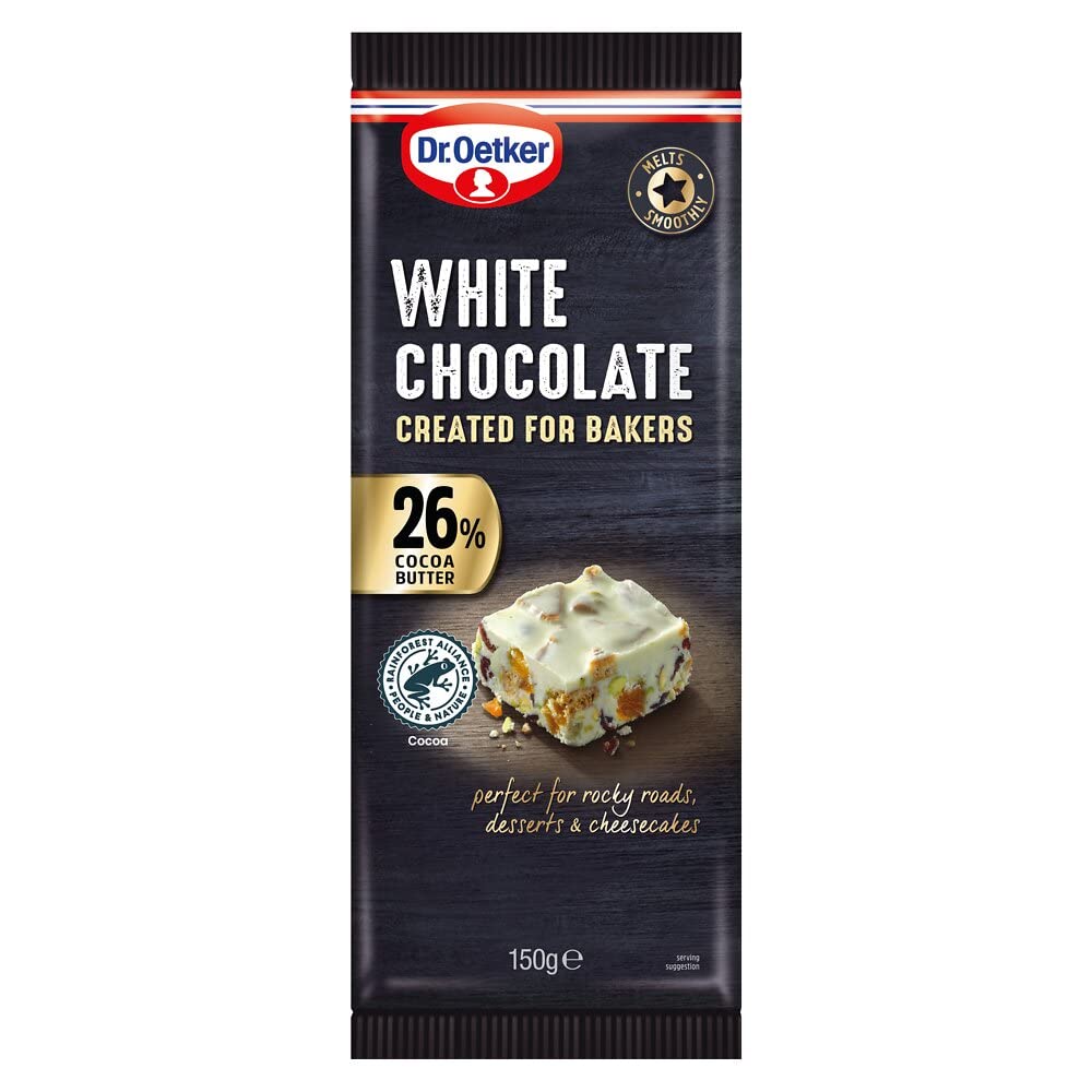 Dr Oetker Fine Cooks 26% Cocoa Butter White Chococolate Bar 150G