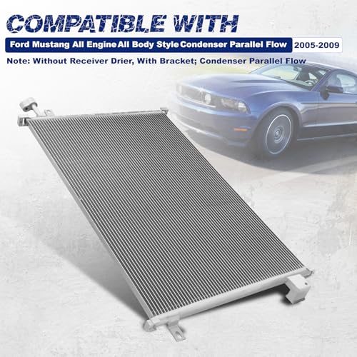Image of Air Conditioning A /C Condenser Compatible with Ford Mustang 2005 2006 2007 2008 2009# 3362, FO3030200, 6R3Z19712AA