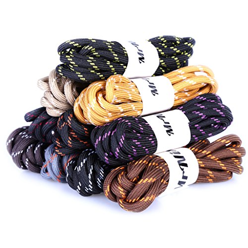 Yfine 55.12" Inch Black Orange Round Outdoor Climbing Basketball Shoe Laces Athletic Shoelaces(2 Pair) #TOP3