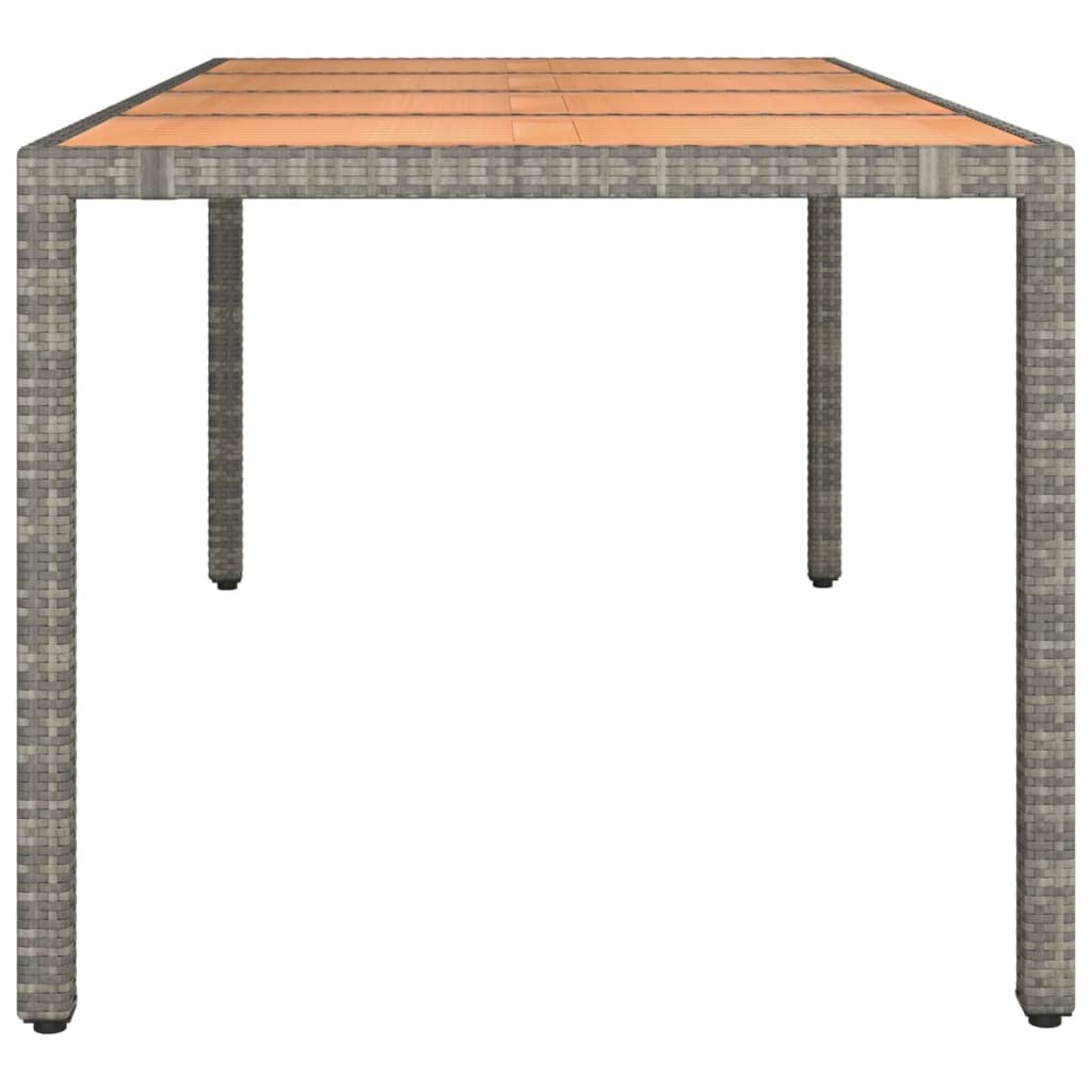 vidaXL Table de Jardin en Bois Gris Résine tressée Acacia, Meubles d'extérieur, Table à Manger