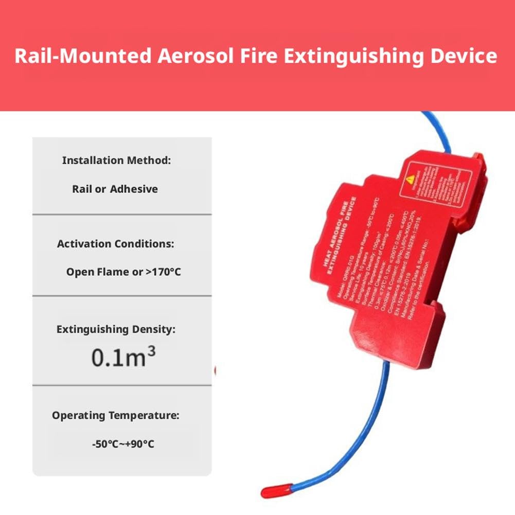 Dispositivo automatico di estinzione antincendio aerosol per quadro elettrico, soppressione rapida in 5 secondi, montaggio su guida DIN, compatto soppressione antincendio per sistema di accumulo di