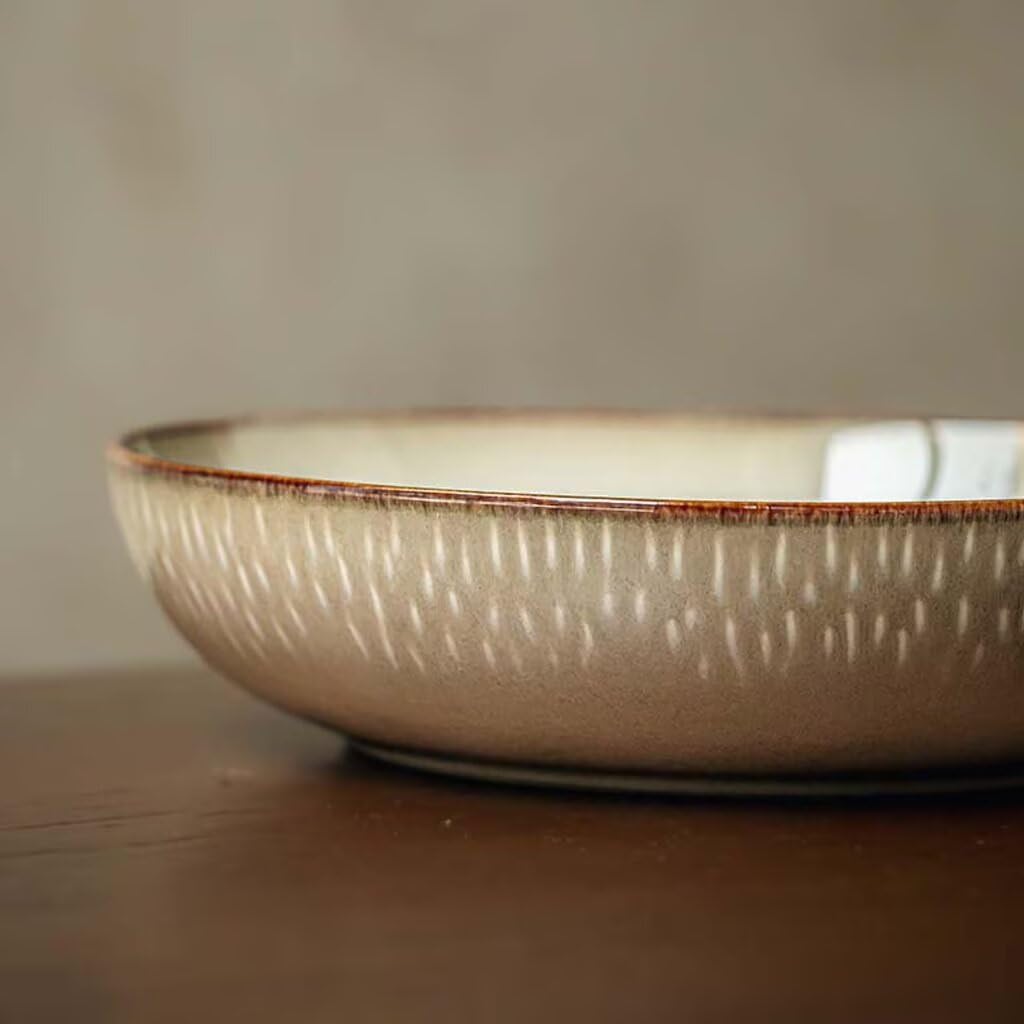 8-calowy głęboki talerz do serwowania Ceic Retro - okrągły design, pojemność 880 ml, waga 610 g - idealny na kolację, sałatkę, makaron i spotkania rodzinne