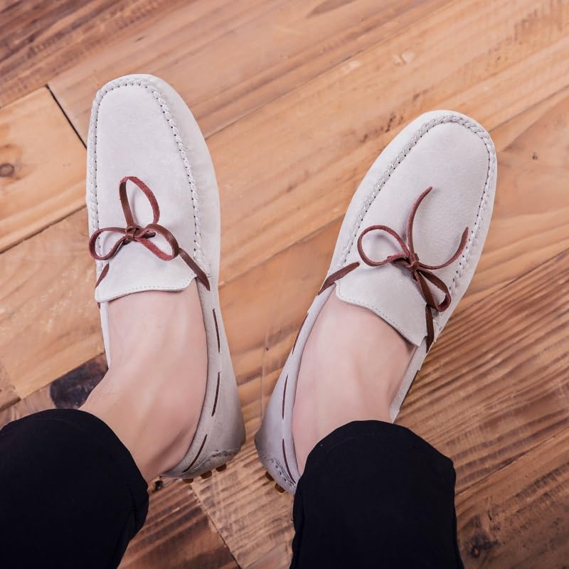 Men's Loafers Suede Vamp Driving Moccasins Shoes Round Toe Flexible Flat Heel Comfortable Fashion Prom Slip-ons4