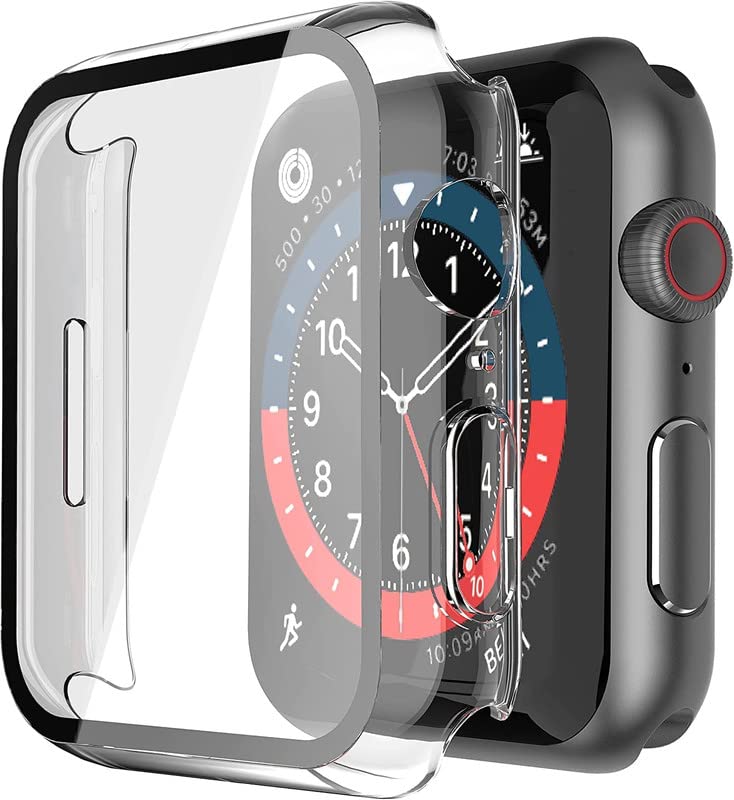 Image of Saola Ultra-Thin Hard Case with Built-in Scratch-Resistant Tempered Glass for Apple Watch SE /Series 4 /5 /6 (Transparent)