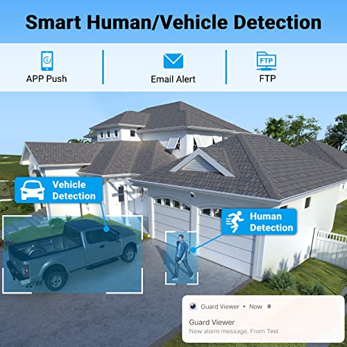 Hxview 16 Channel 4K Poe Security Camera System With 4Tb Hdd, Ai Human Vehicle Detection, 16Pcs 4K Outdoor Dome Poe Ip Cameras, 16Ch H.265 8Mp/4K Nvr, 2 Storage Bays, 16-Ch Synchro Playback #TOP2